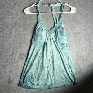 Y2K Halter Candies Top Padded Size Medium Blue White Fairy Boho 2000s Vintage